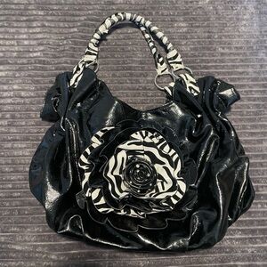 2000s zebra print flower purse